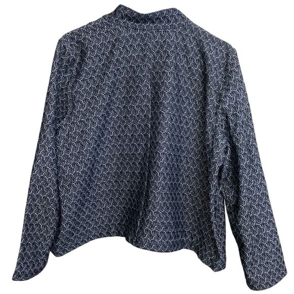 Eileen Fisher Jacquard Flight Jacket Womens XL Black Bone Full Zip #422 - Picture 4 of 14